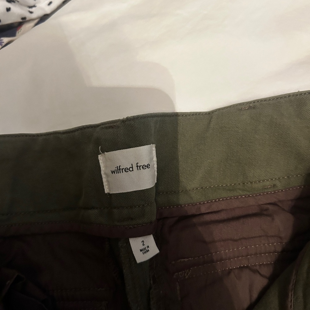 Aritzia Wilfred Free Wide Leg Pants - Olive Green